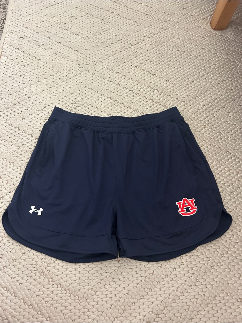 Under Armour Women's Navy Athletic Shorts with Auburn AU Logo